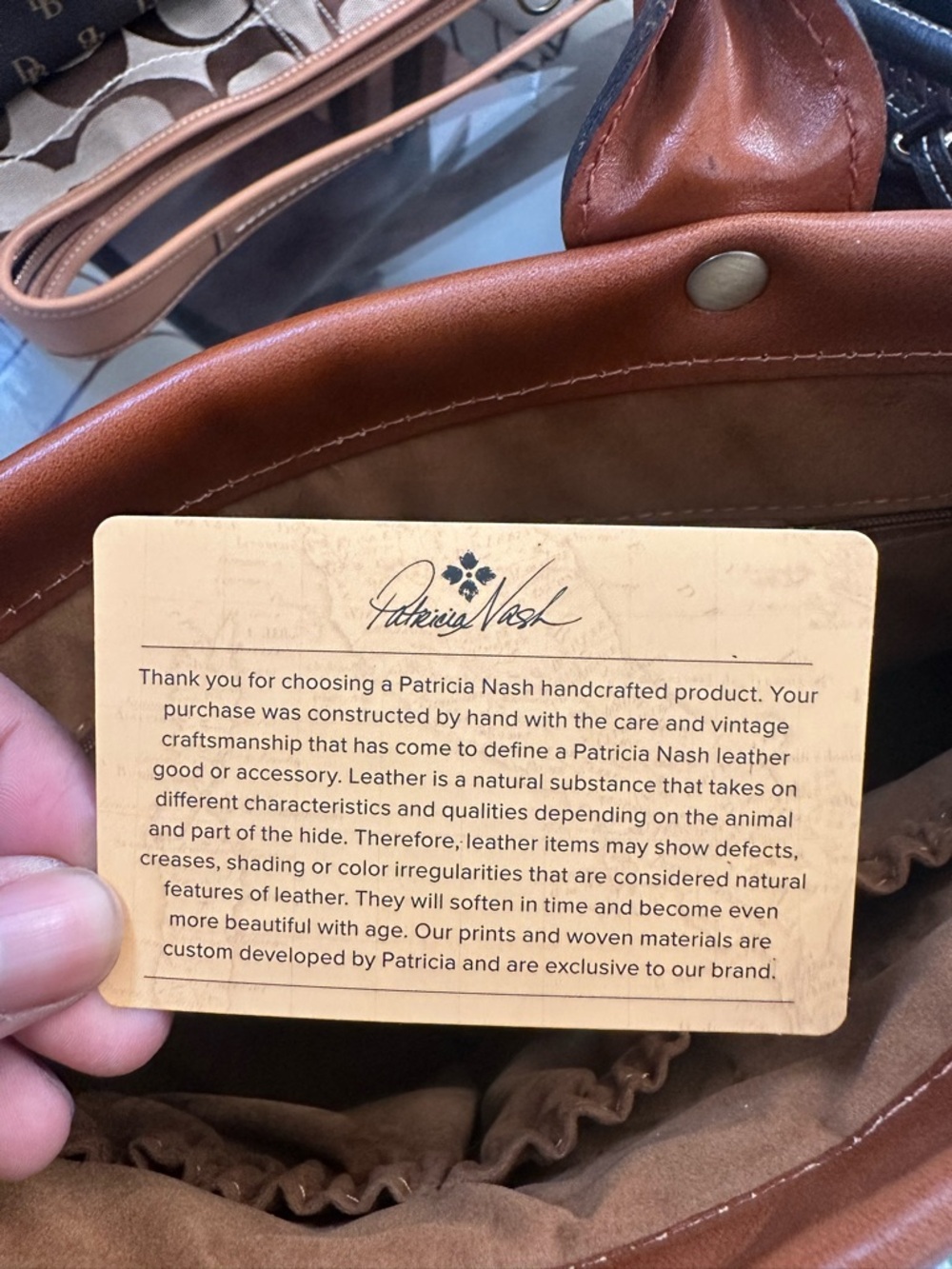 Patricia Nash Woven Leather Satchel - Tan Brown - Picture 9 of 9